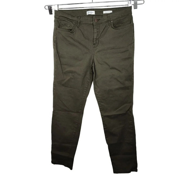 Jessica Simpson Green Relaxed Skinny Crop Pants Size 12 31 Stretch - Picture 1 of 6